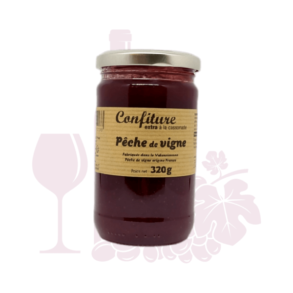 Confiture Extra Pêche de Vigne à la cassonade - 320g